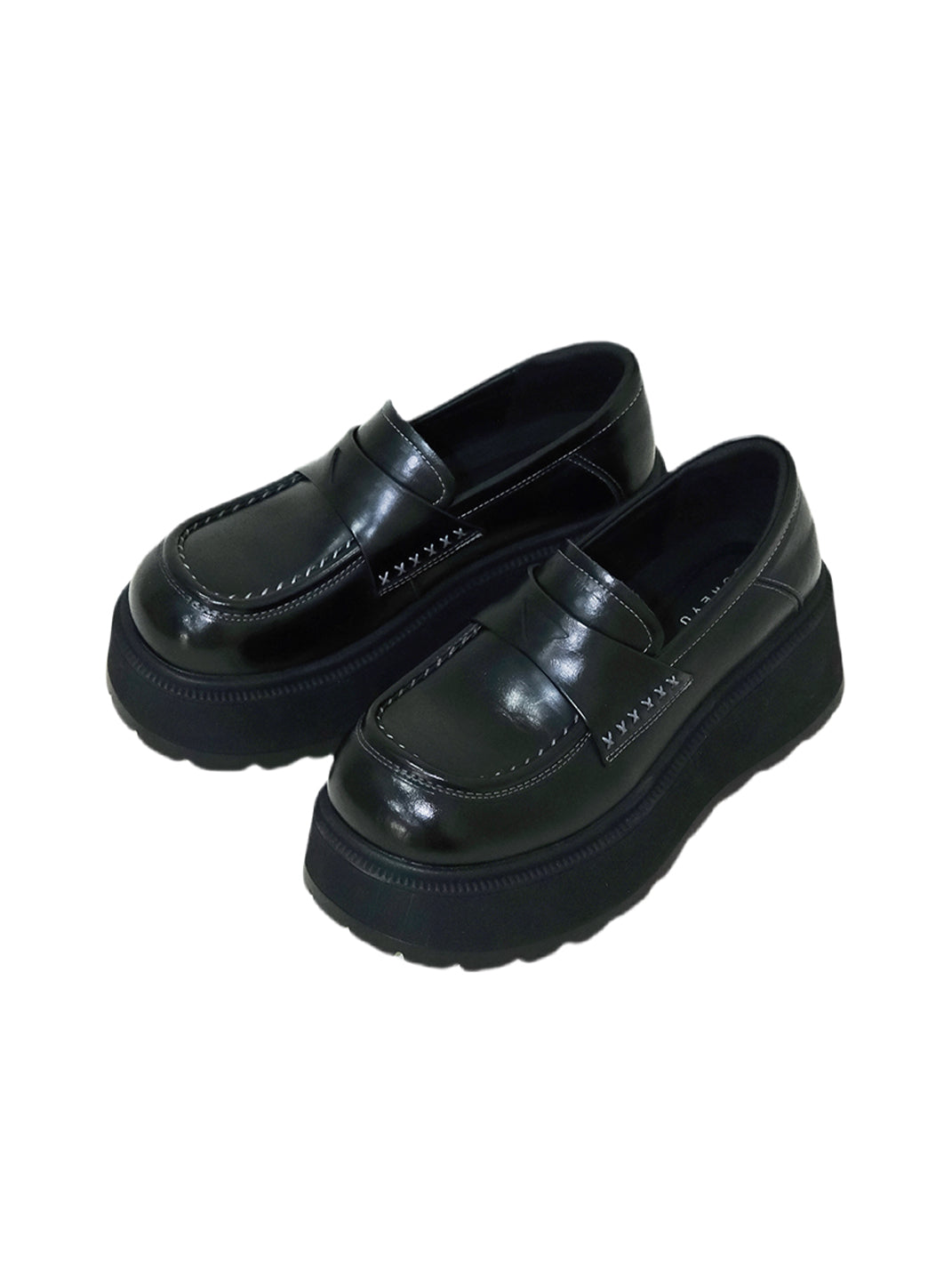 Rounded-Toe Chunky Platform Loafers