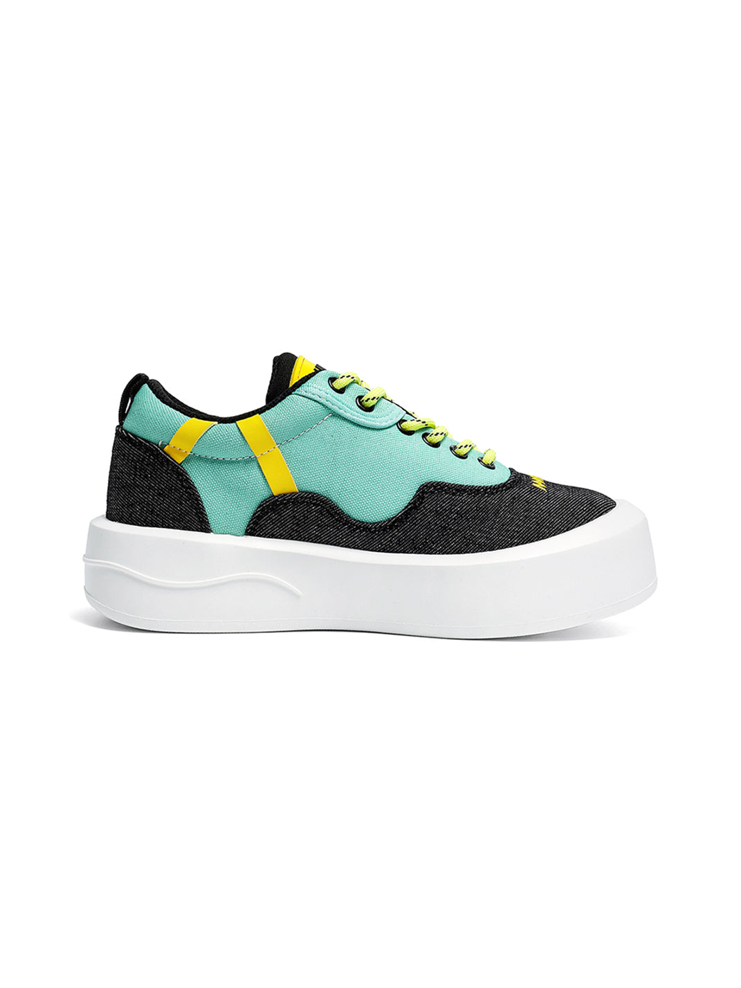 Neon Colorblock Canvas Platform Sneakers