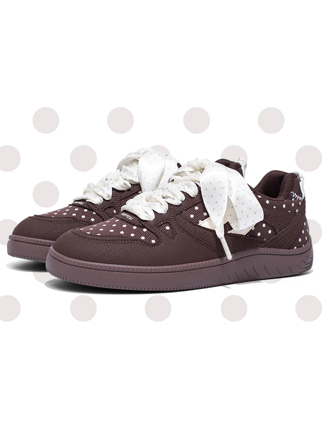 Polka-Dot Ribbon Low-Top Skate Sneakers