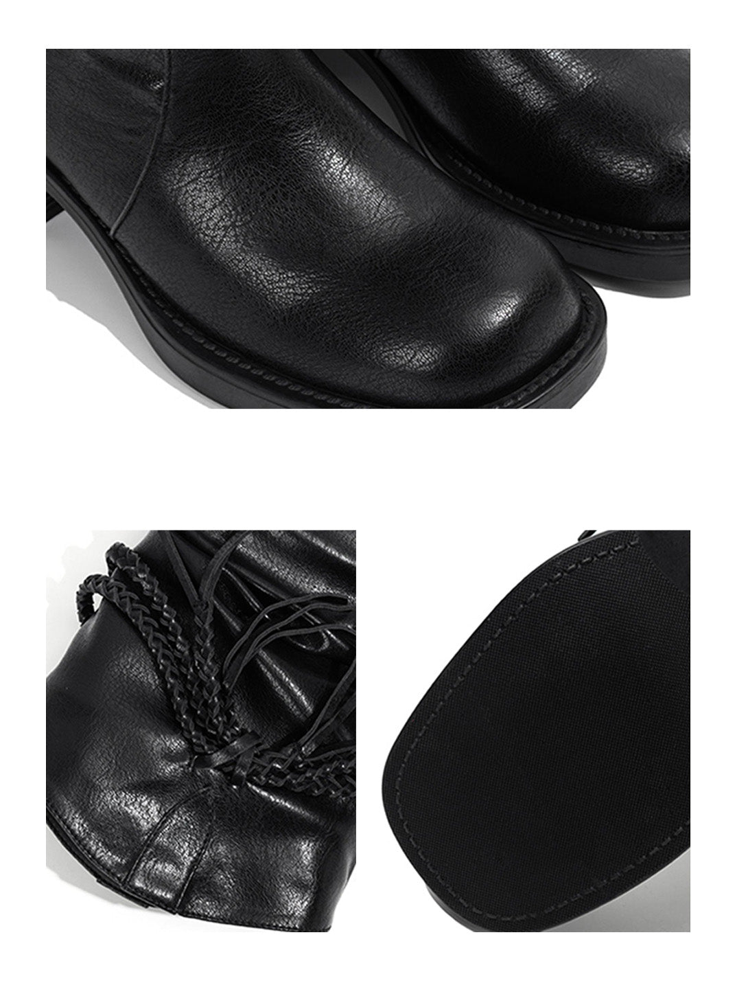 Tassel-Laced Over-the-Knee Riding Boots