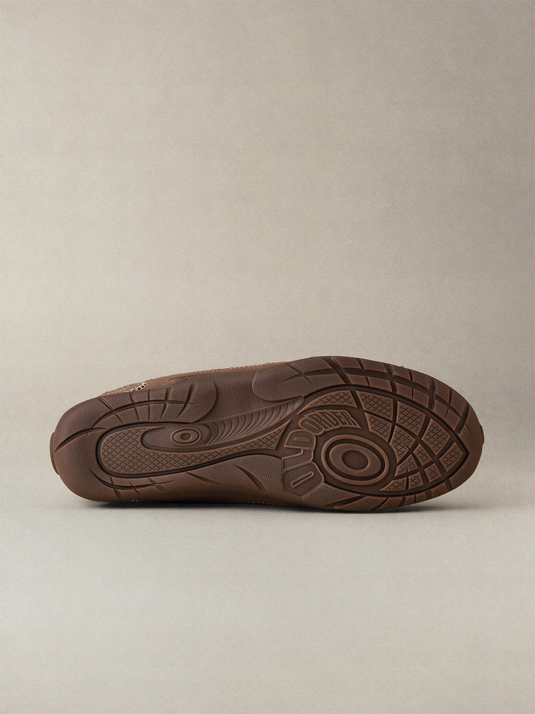 Brown Swirl-Panel Retro Trainers