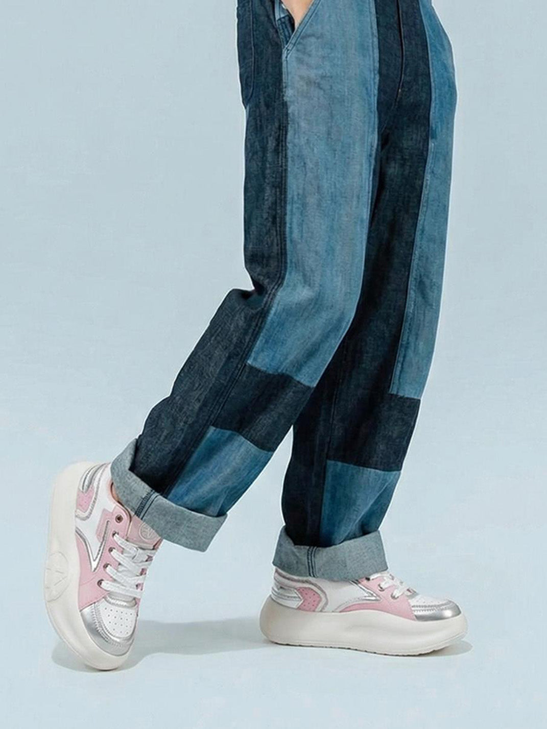 Pastel Breathable Platform Runner Sneakers