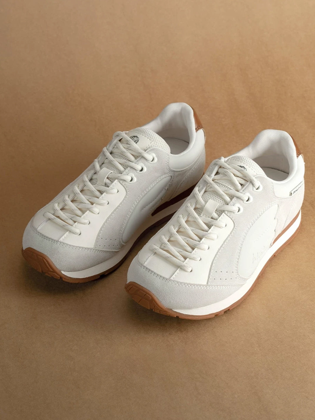 Wing-Panel Retro Court Sneakers