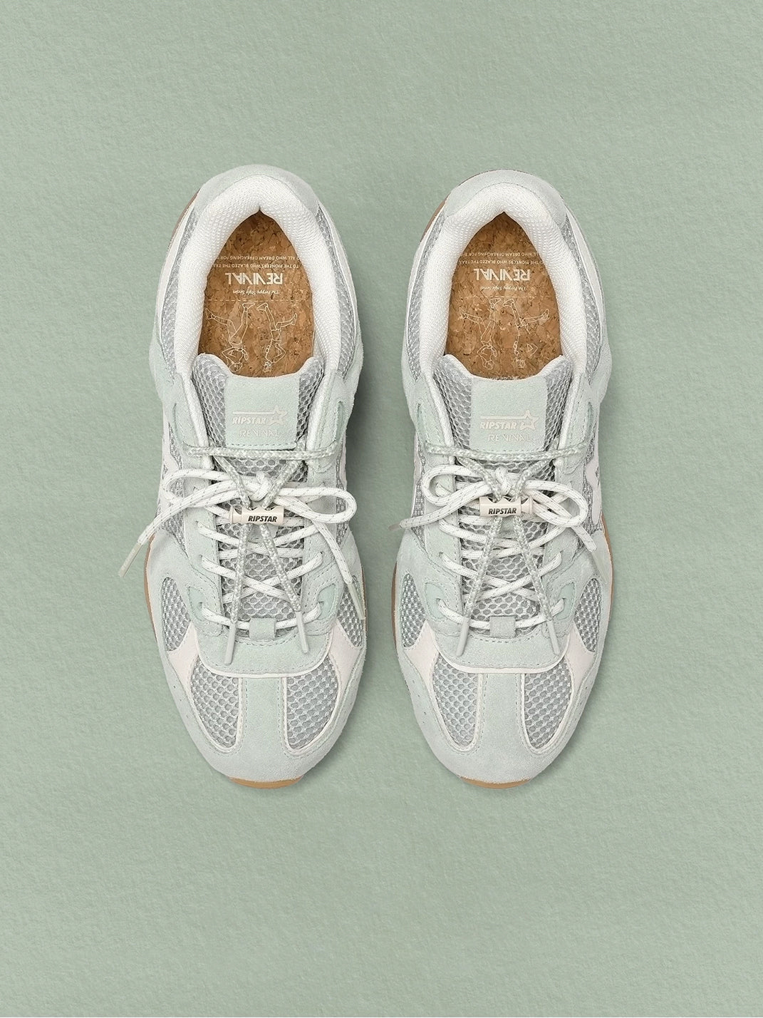 Blue Mesh Star German Trainer Sneakers