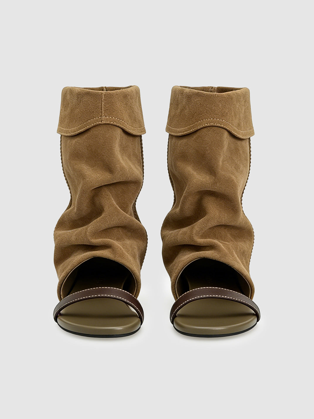 Open-Toe Slouchy Hidden-Wedge Sandal Boots