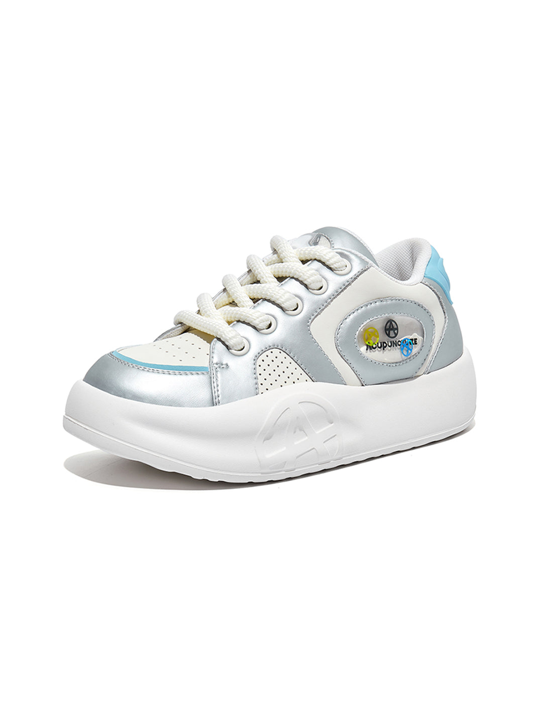 Silver Metallic PU Platform Sneakers