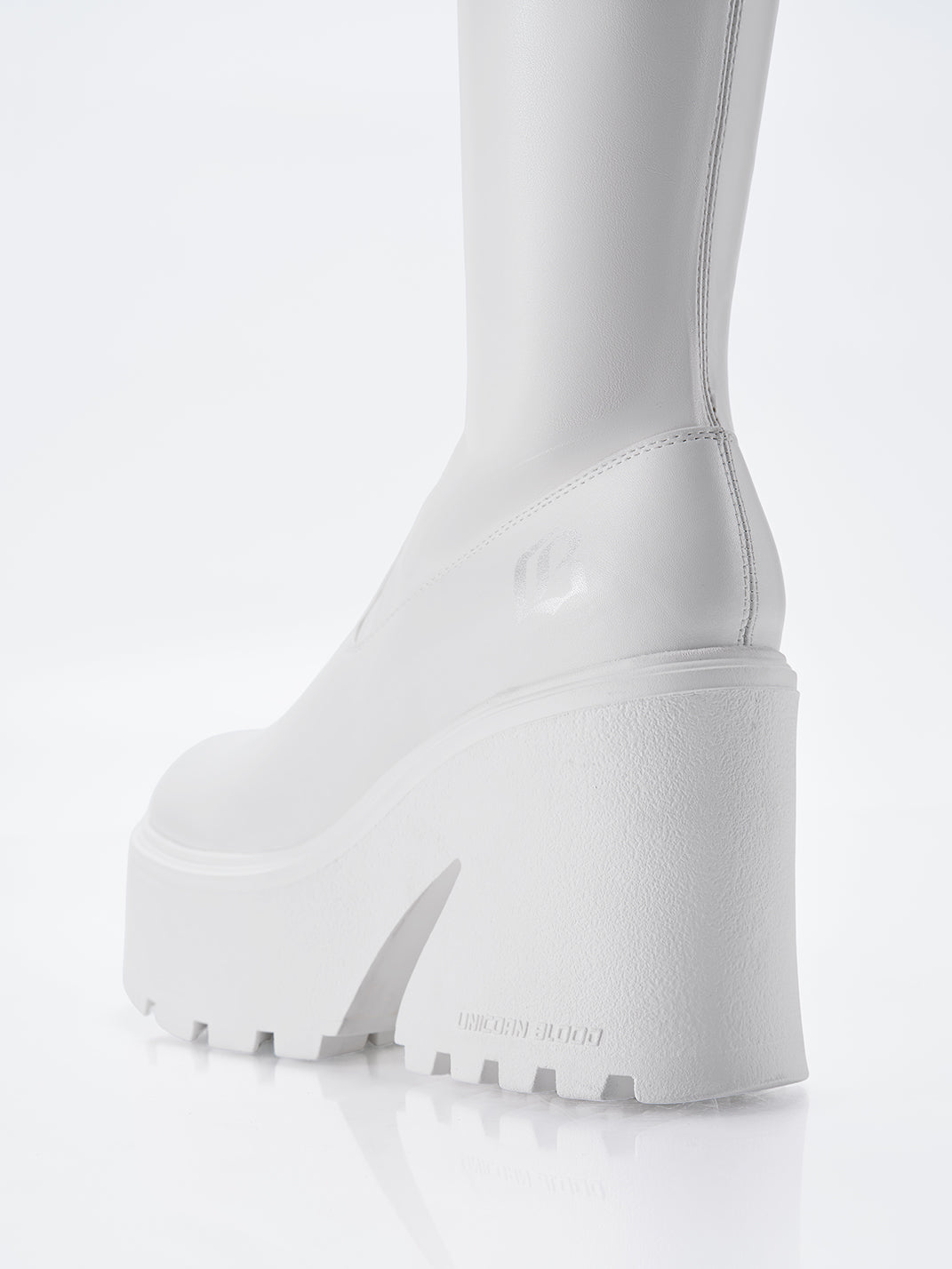 Stretch Platform Knee-High Boots