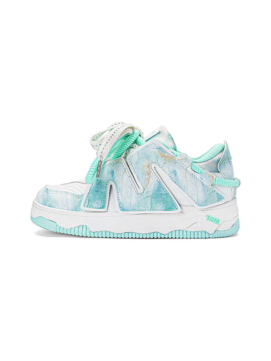 Graphic Pink-Trim Chunky Low-Top Sneakers