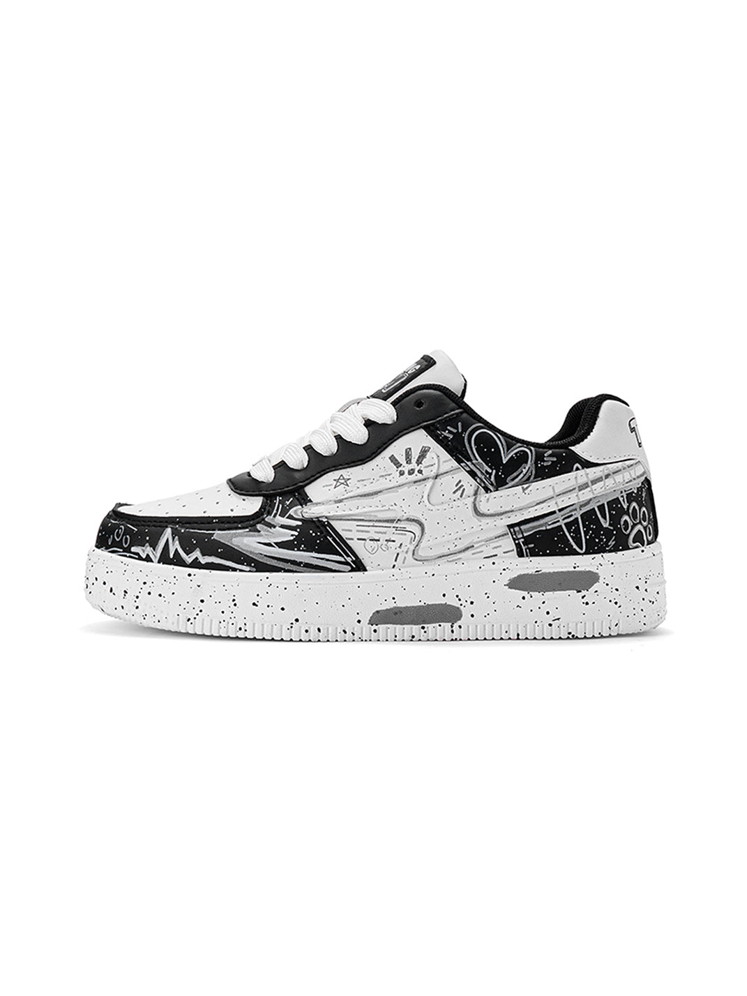 Graffiti Lightning Low-Top Court Sneakers
