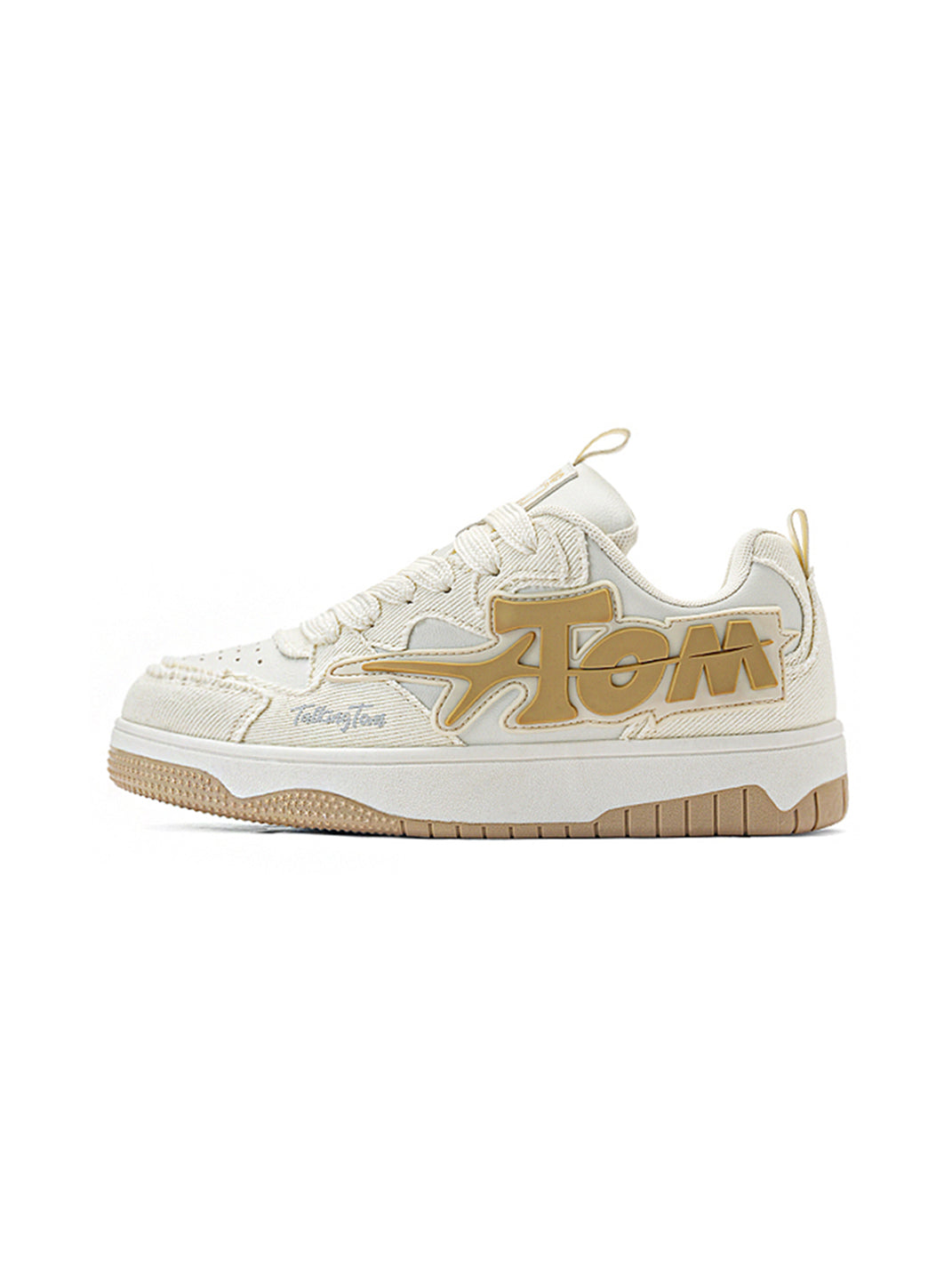Oversized-Letter Colorblock Court Sneakers