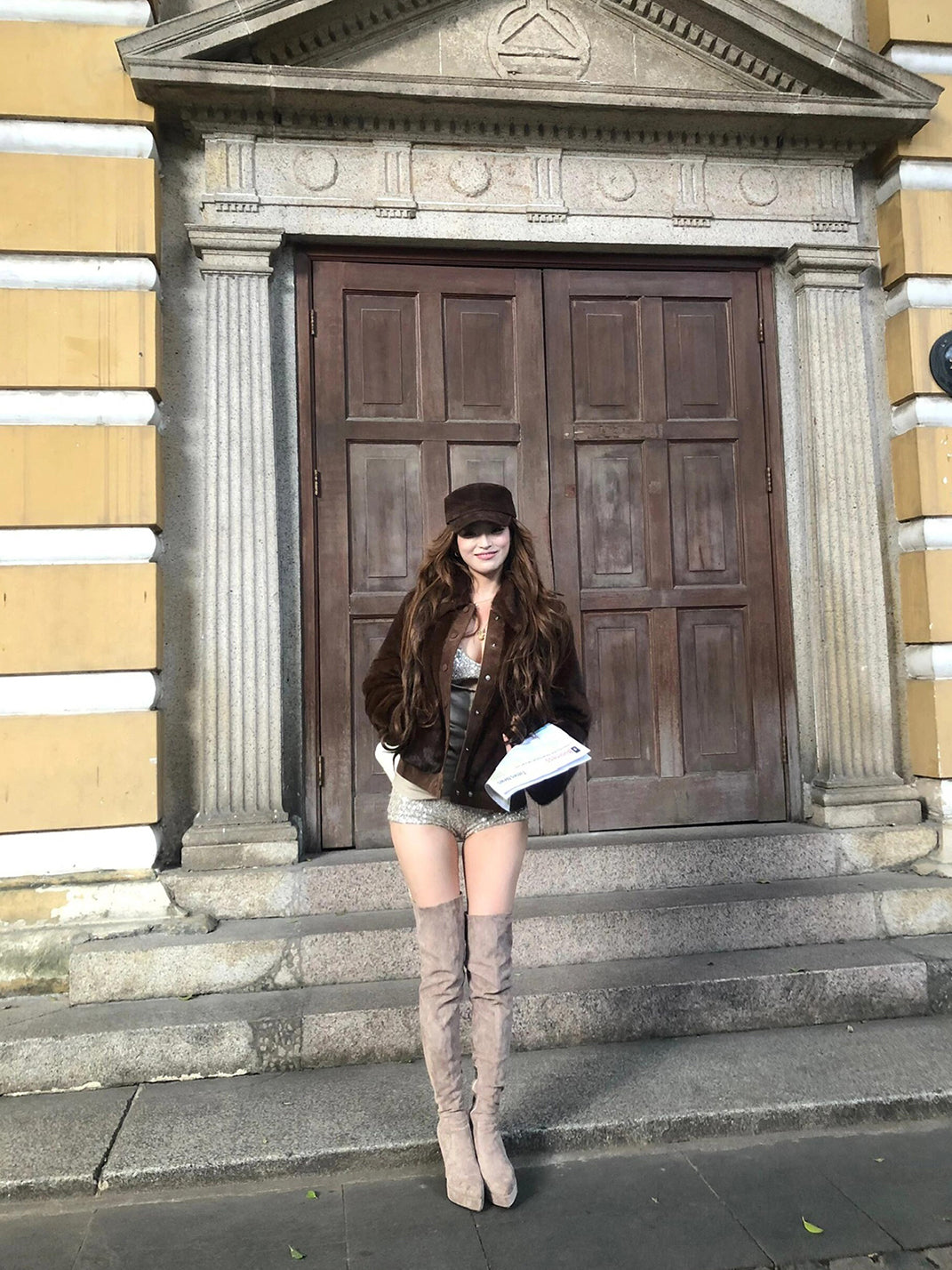 Stretch Suede Over-the-Knee Stiletto Boots