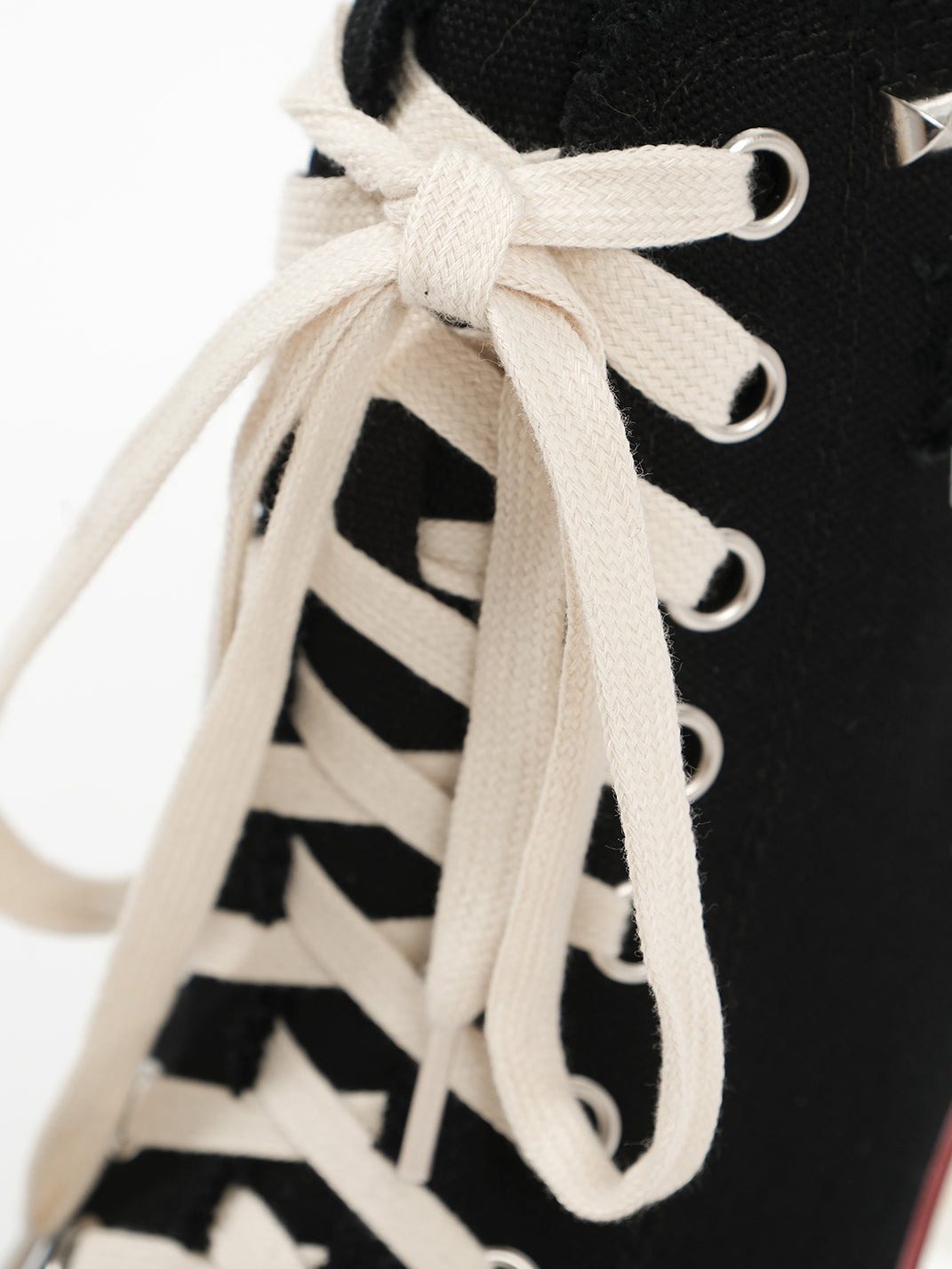 Studded Canvas High-Heel Sneaker Boots