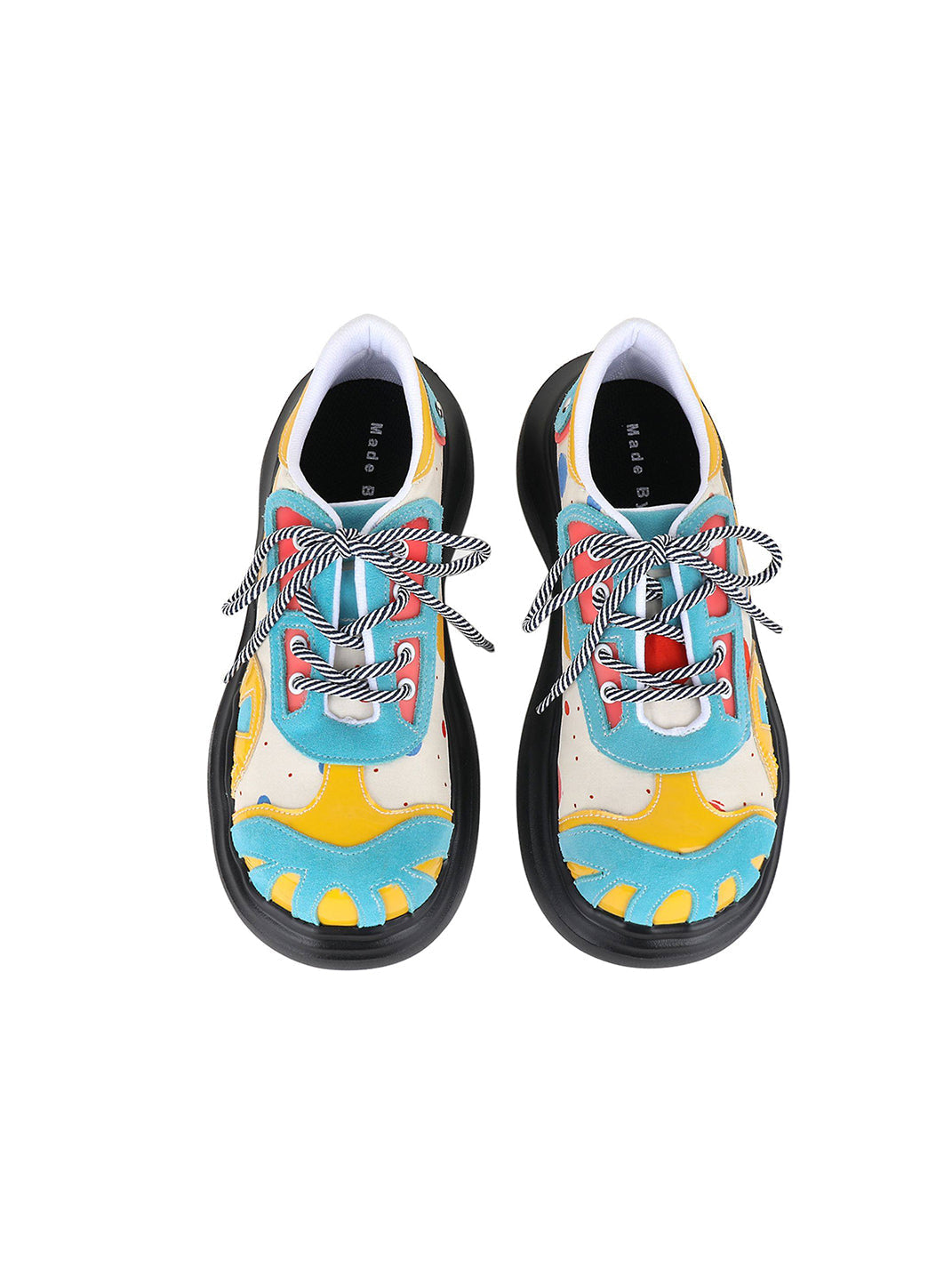 Primary-Color Graphic Platform Derby Shoes