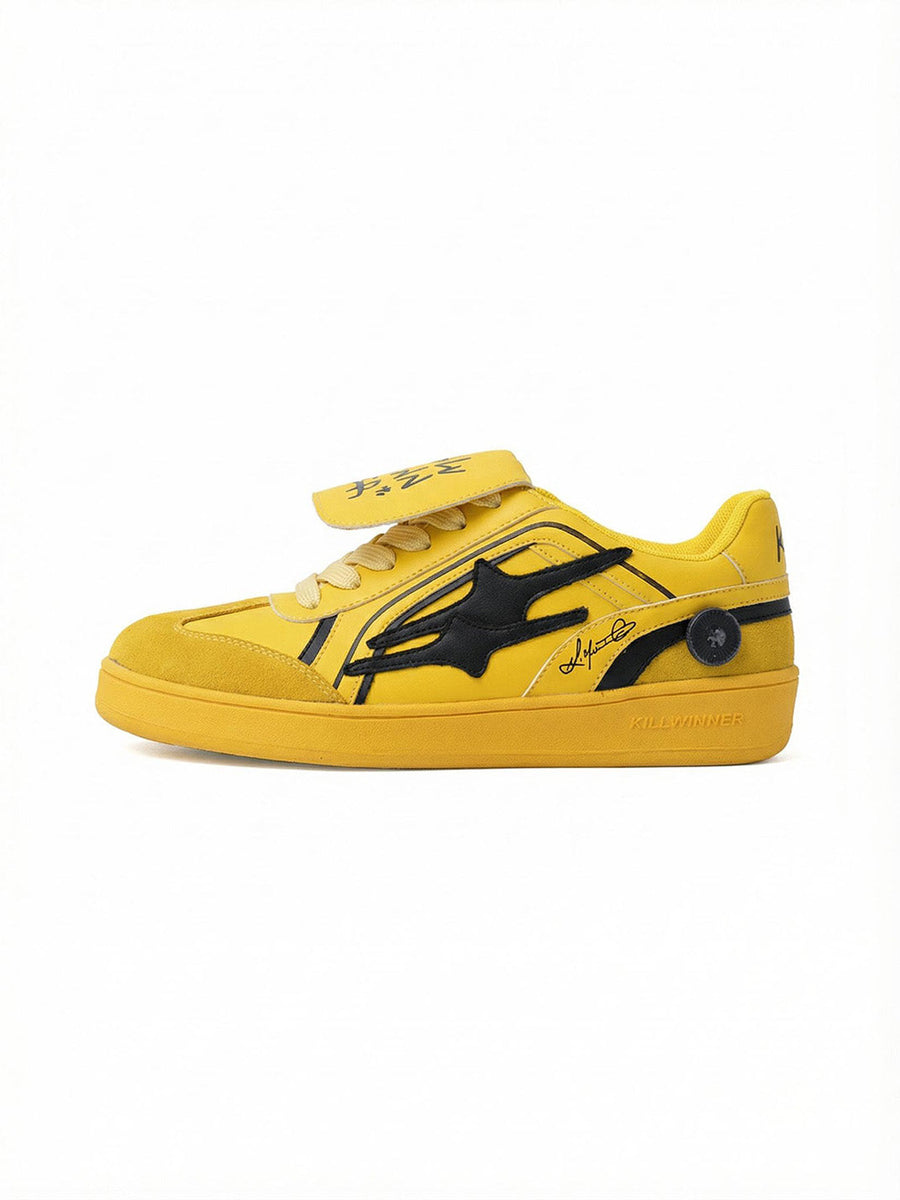 Yellow Graphic Retro Trainer Sneakers