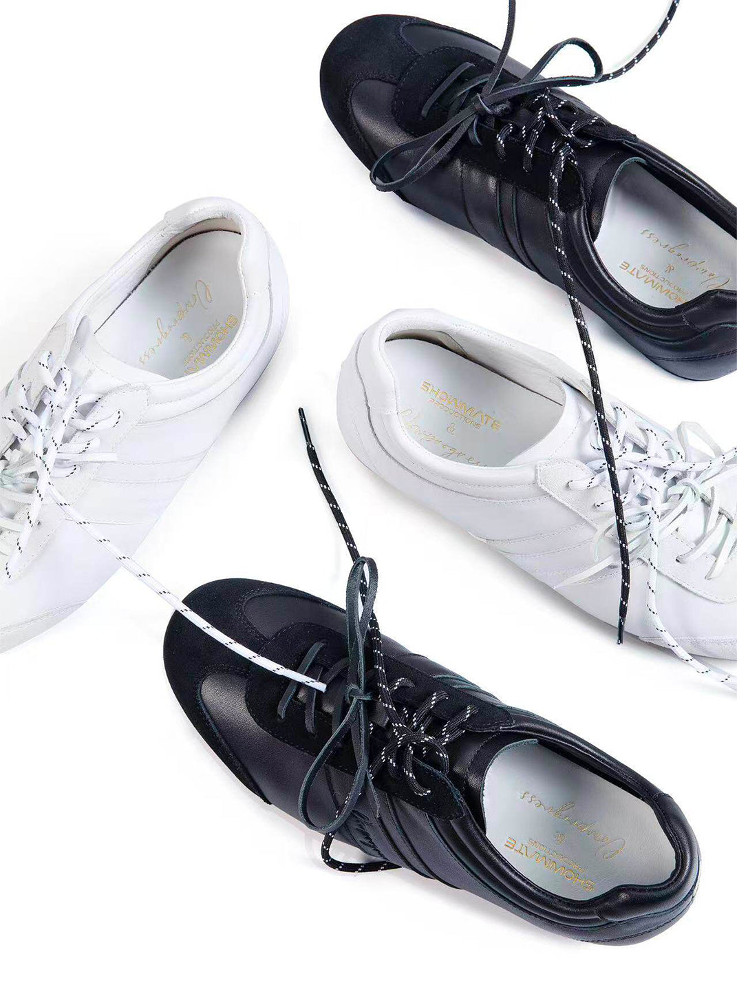 Gloss-Finish Suede Low-Profile Trainers