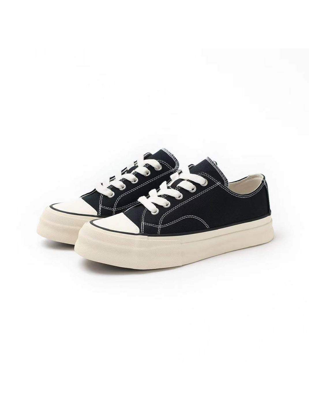Vulcanized Canvas Platform Low-Top Sneakers