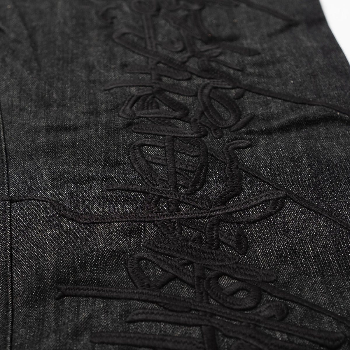 FVVO Selvedge Embroidered Double-Knee Raw Denim Pants