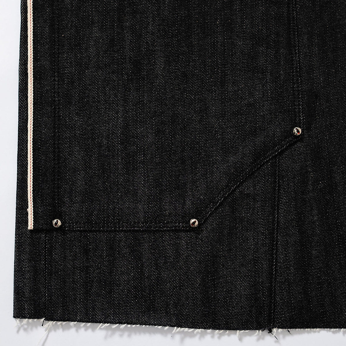 FVVO Selvedge Embroidered Double-Knee Raw Denim Pants