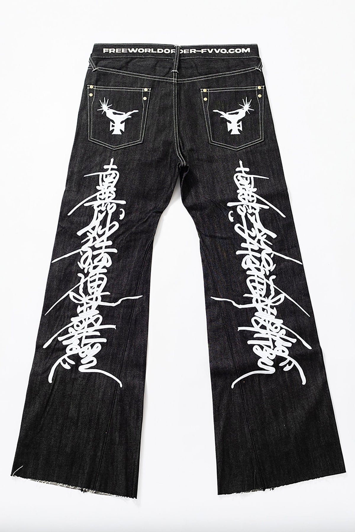 FVVO Selvedge Embroidered Double-Knee Raw Denim Pants