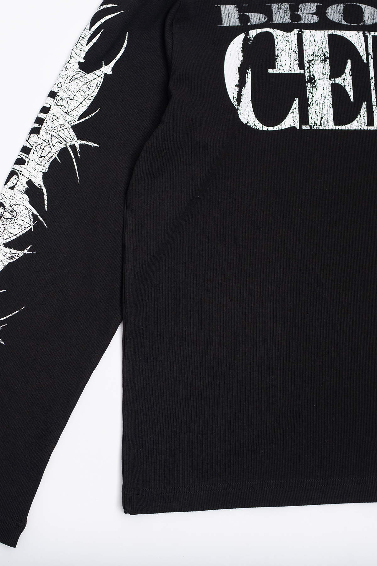 FVVO Ribbed Printed Henley Long Sleeve