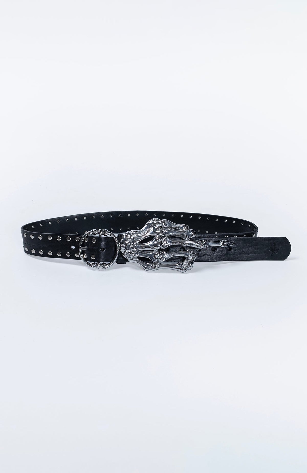 FVVO Skeleton Hand & Spikes Leather Belt