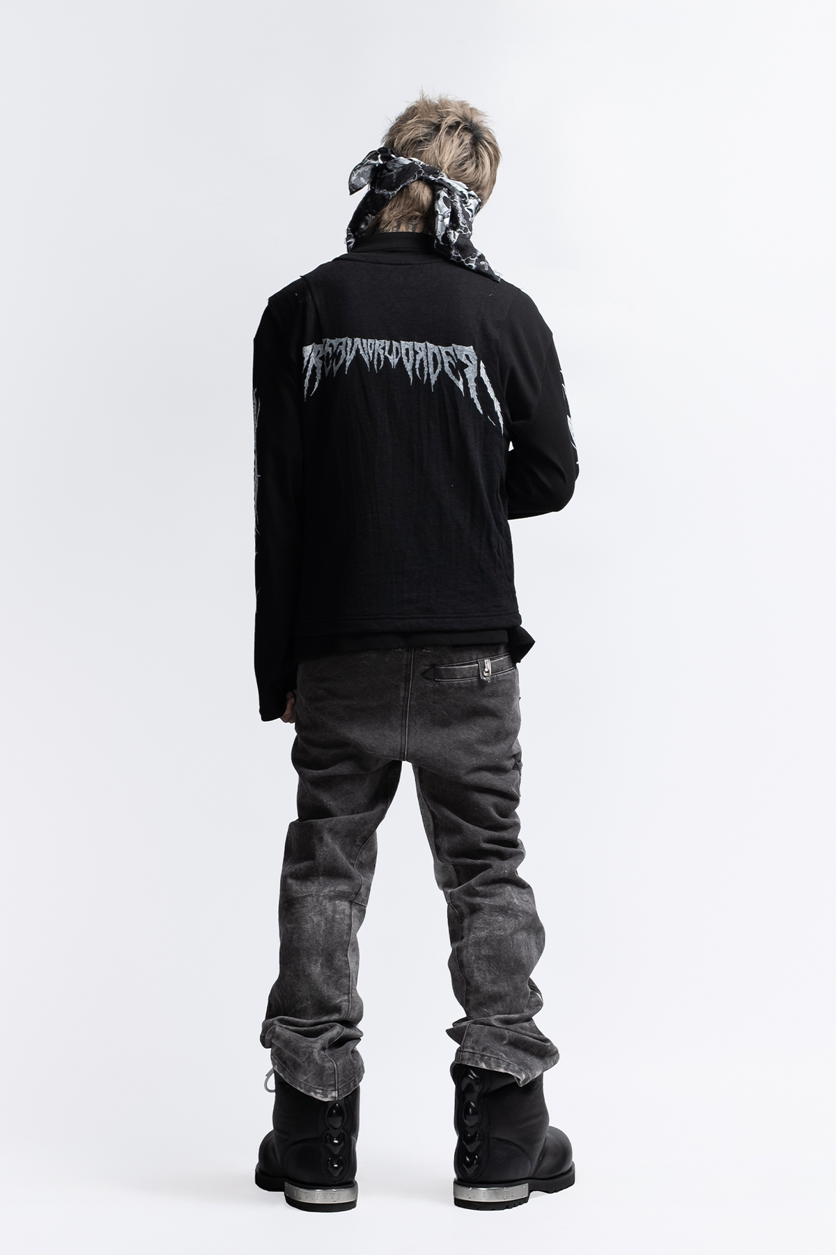 FVVO Ribbed Printed Henley Long Sleeve