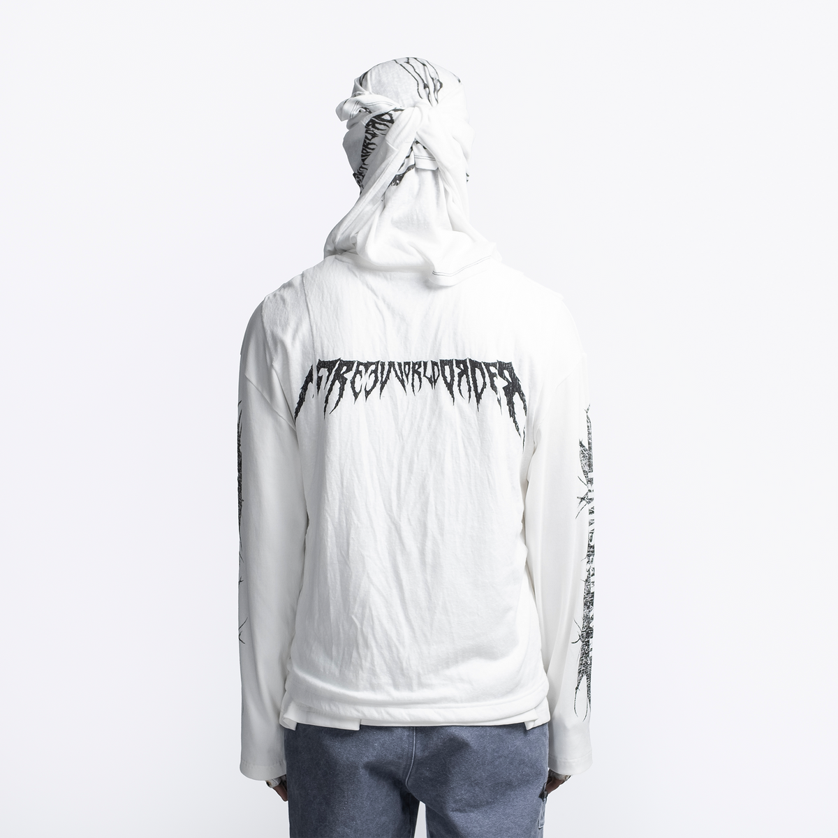 FVVO Ribbed Printed Henley Long Sleeve