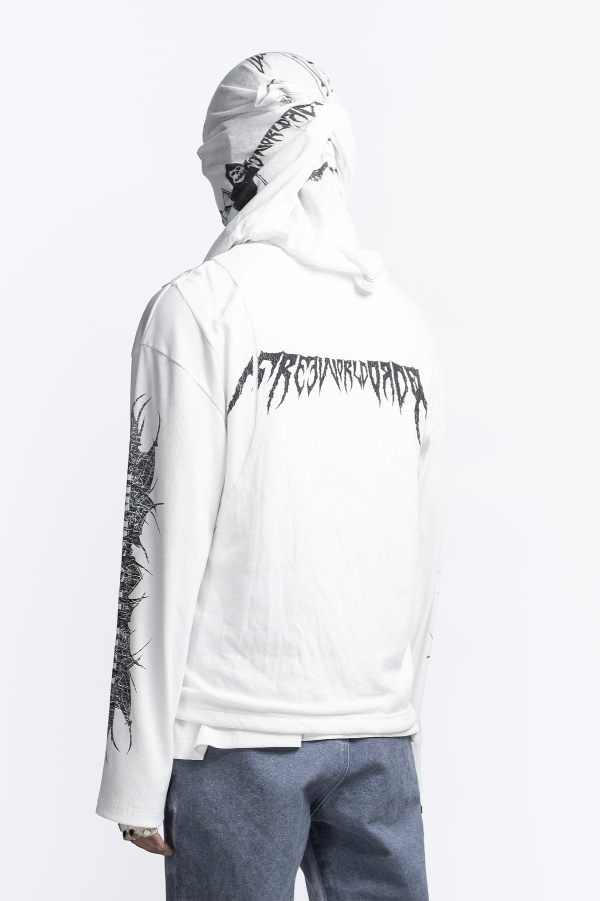 FVVO Ribbed Printed Henley Long Sleeve