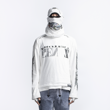 FVVO Ribbed Printed Henley Long Sleeve