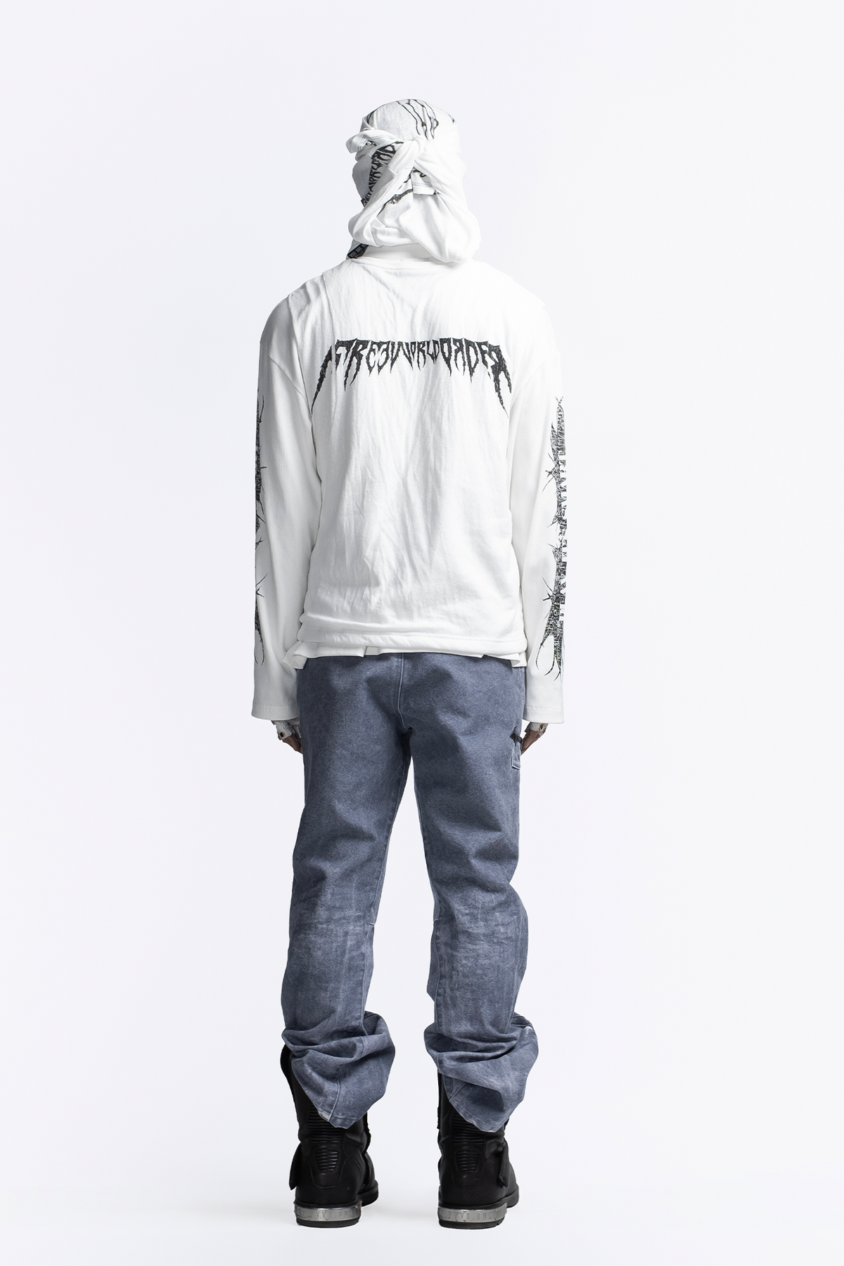 FVVO Ribbed Printed Henley Long Sleeve