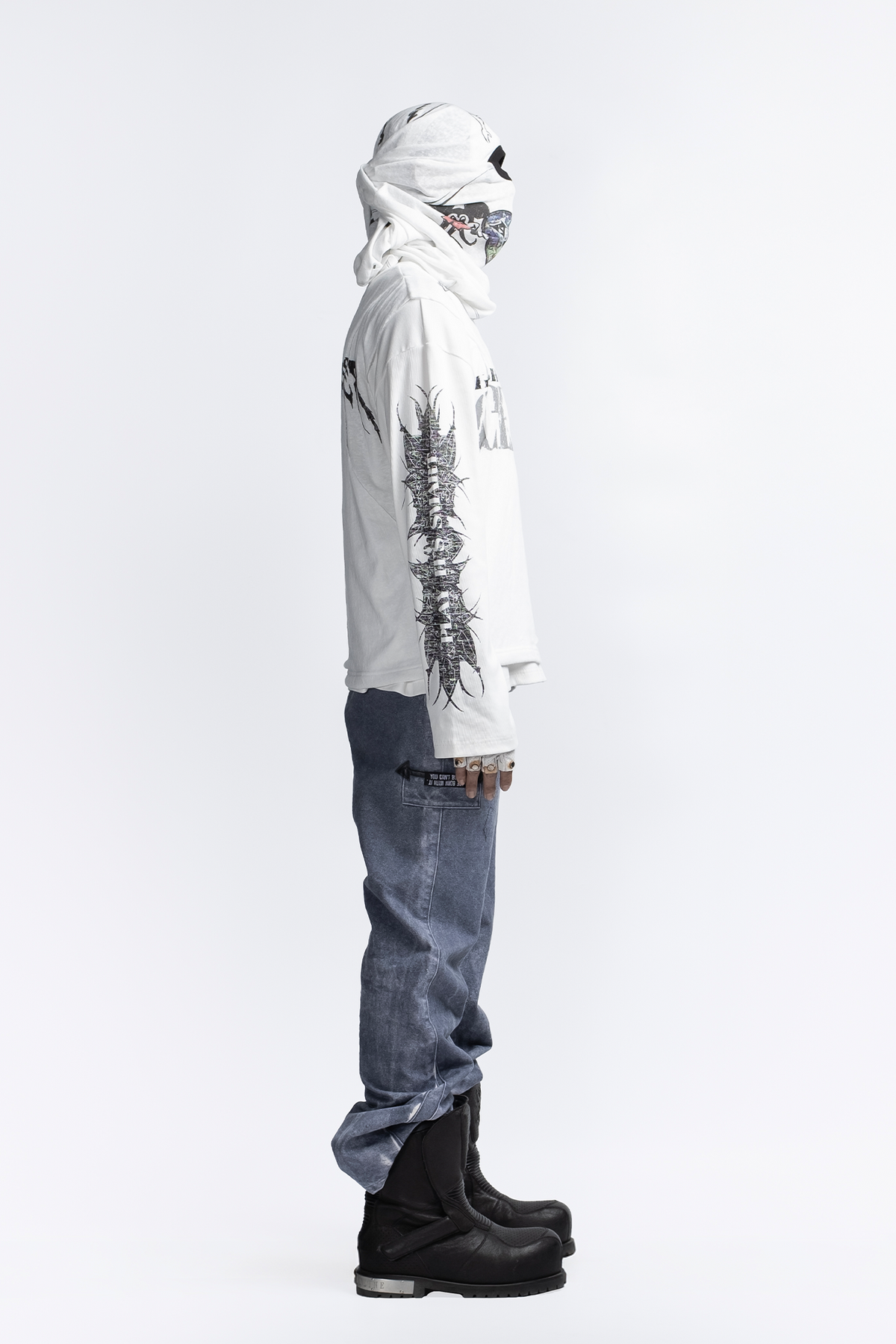 FVVO Ribbed Printed Henley Long Sleeve