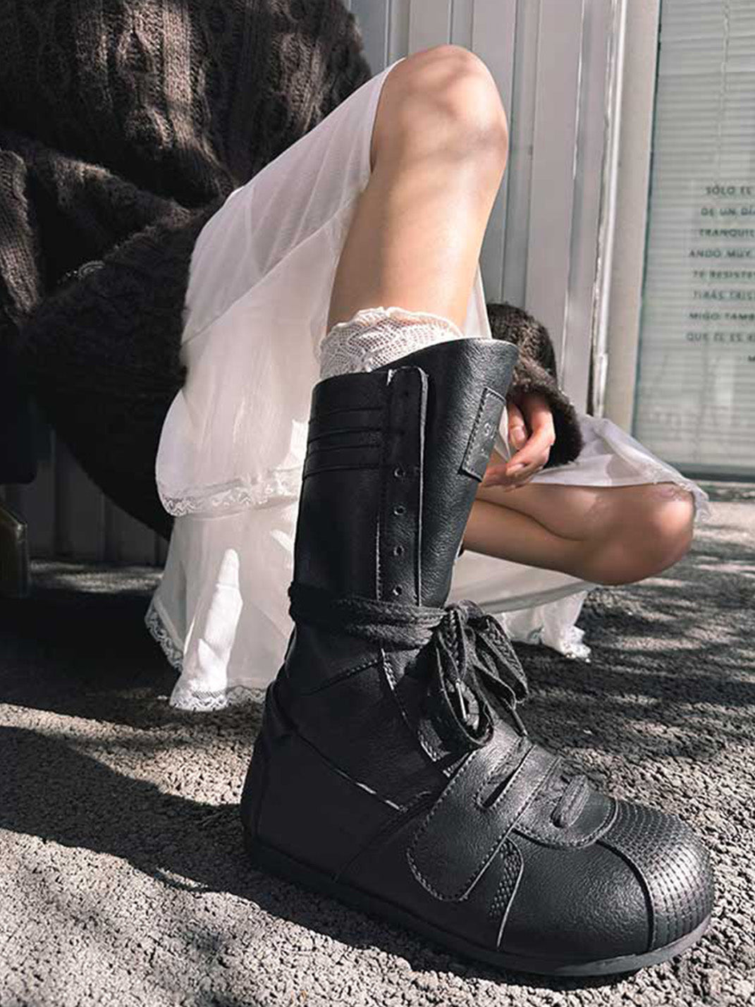 Black Knock Out Pro Leather Boxer Boots