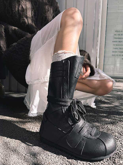 Black Knock Out Pro Leather Boxer Boots