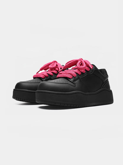 Contrast Lace Platform Sneakers