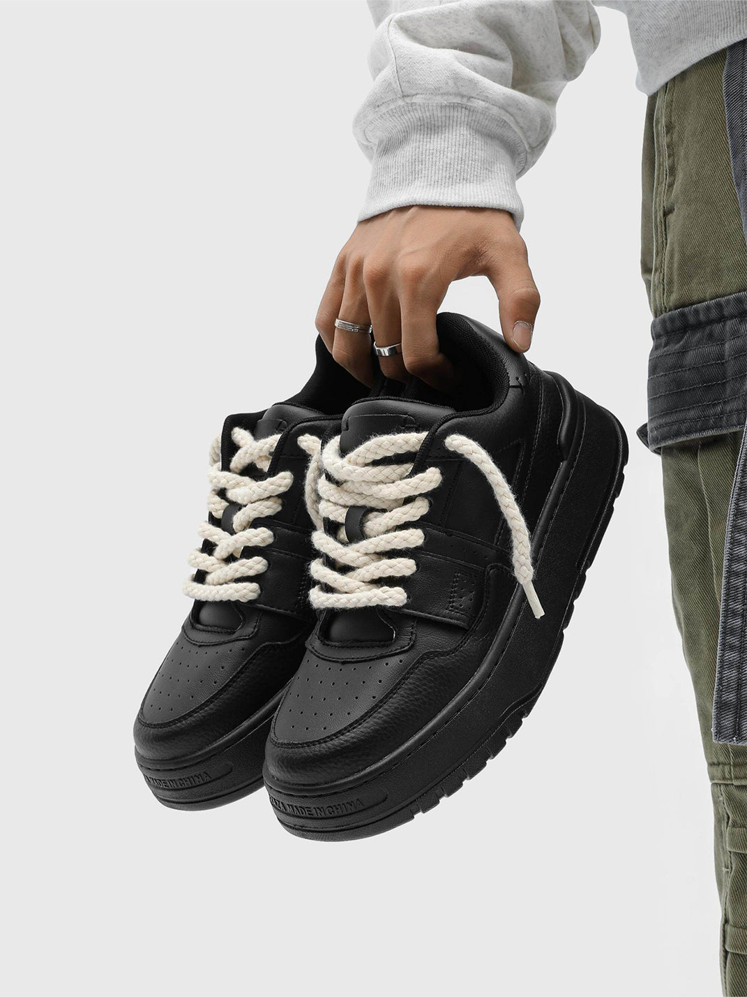 Rope Lace Chunky Platform Sneakers