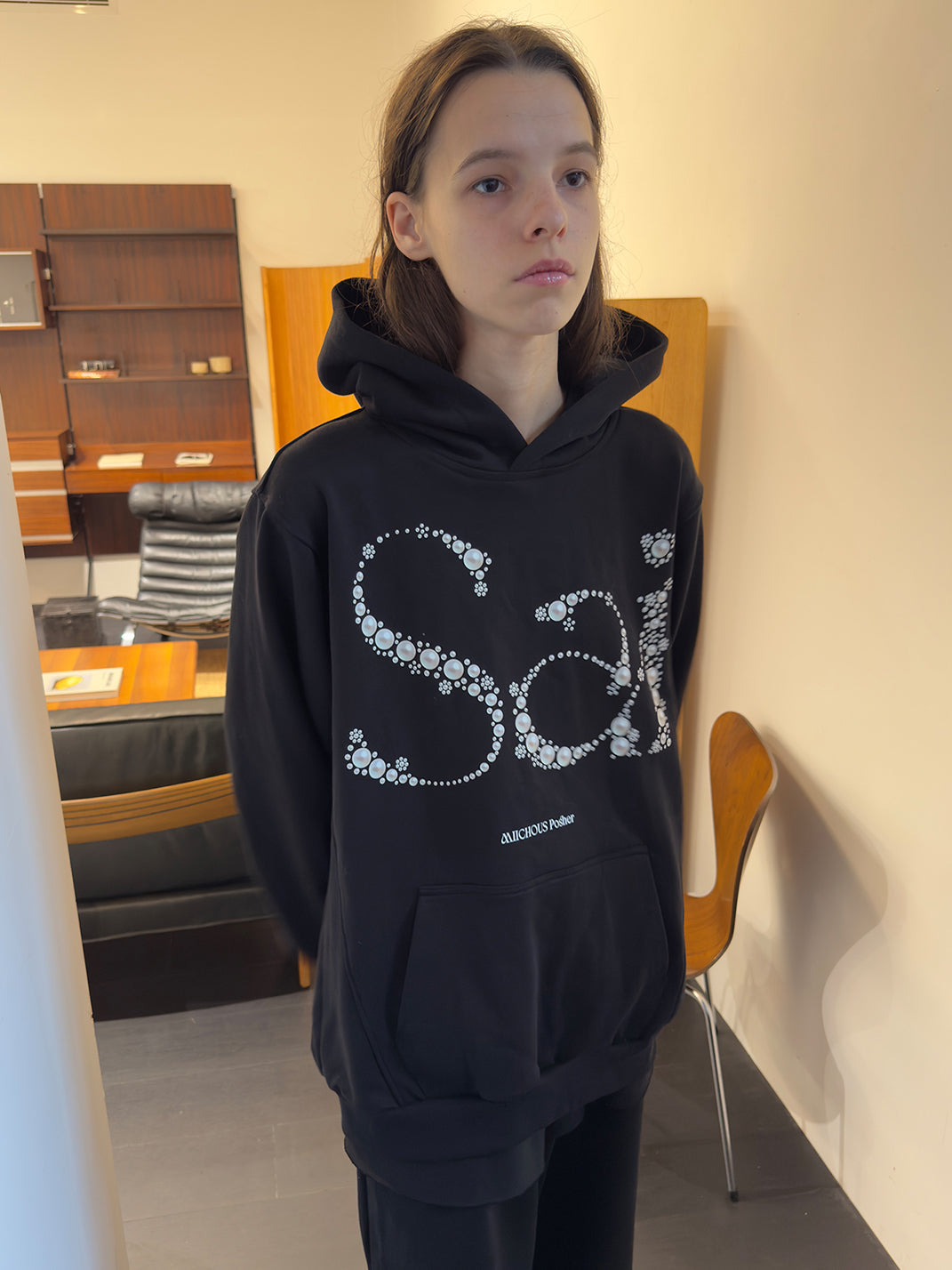 Sai Pearl Embellished Heavyweight Hoodie
