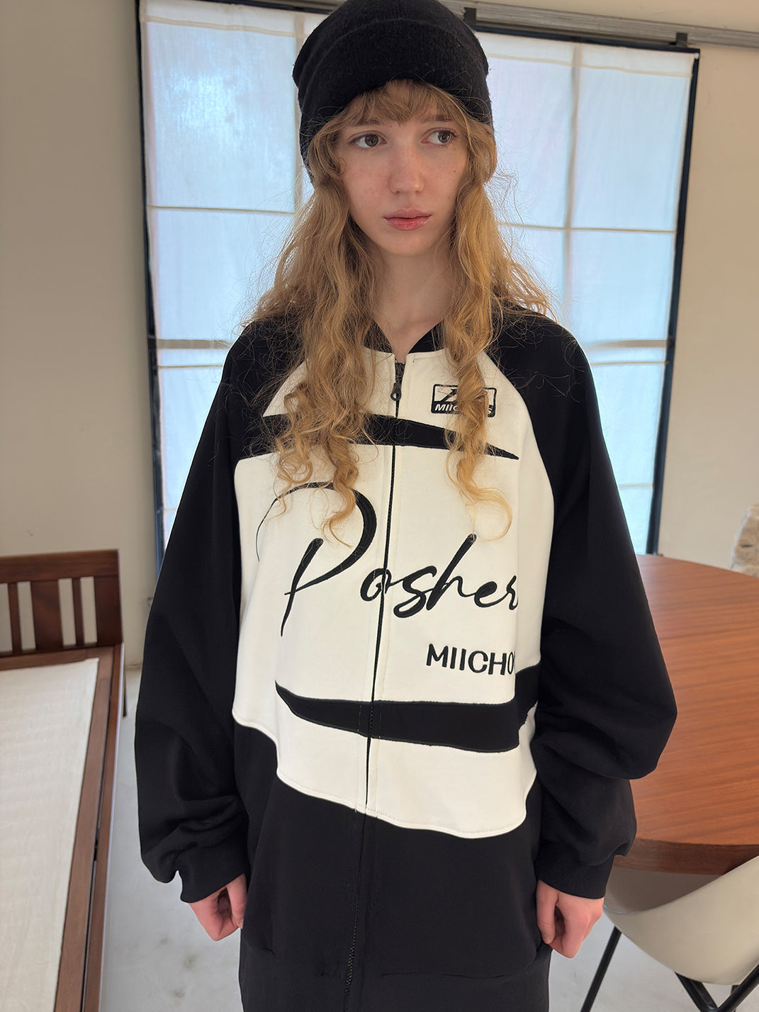 Applique Embroidery Varsity Sweatshirt Jacket