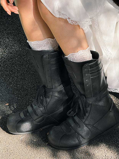 Black Knock Out Pro Leather Boxer Boots