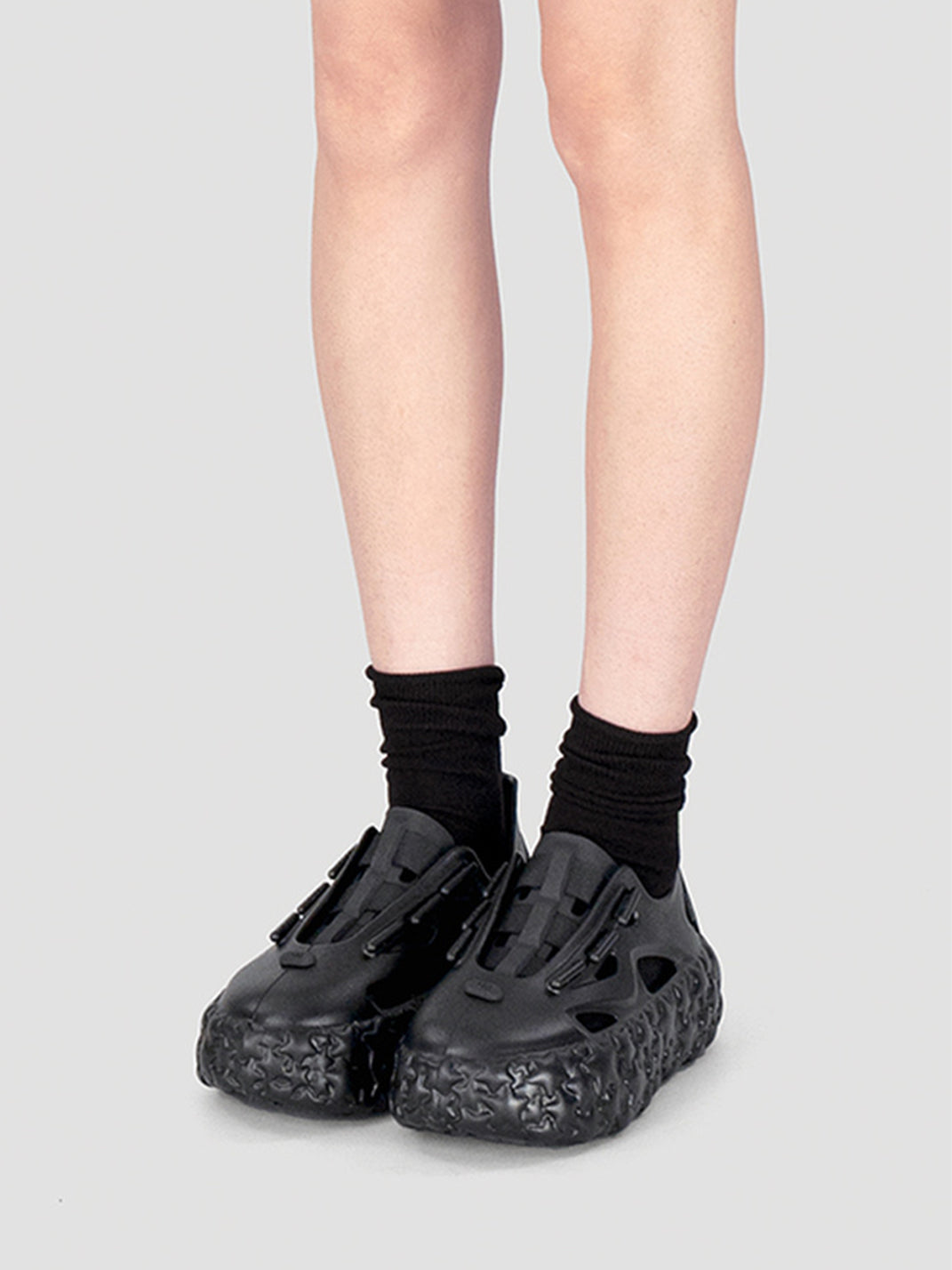 Black Lightweight Star Platform Sandals