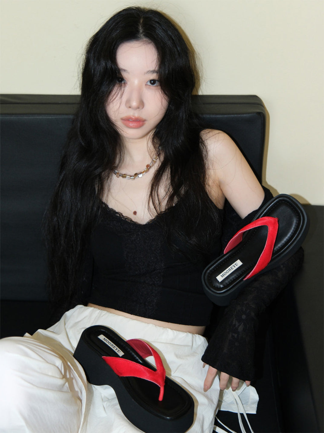 Mooreyu Color-Pop Platform Flip-Flops