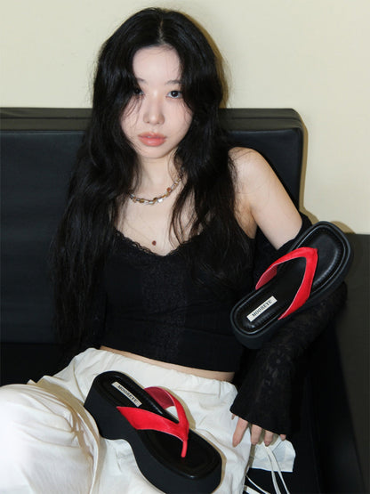 Mooreyu Color-Pop Platform Flip-Flops