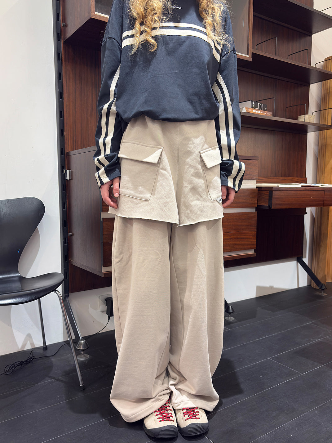 Layered Faux Skirt Cotton Sweatpants
