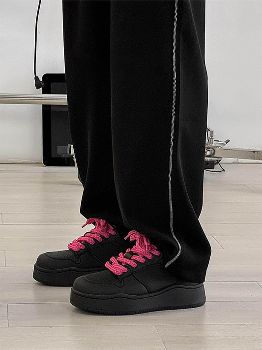 Contrast Lace Platform Sneakers