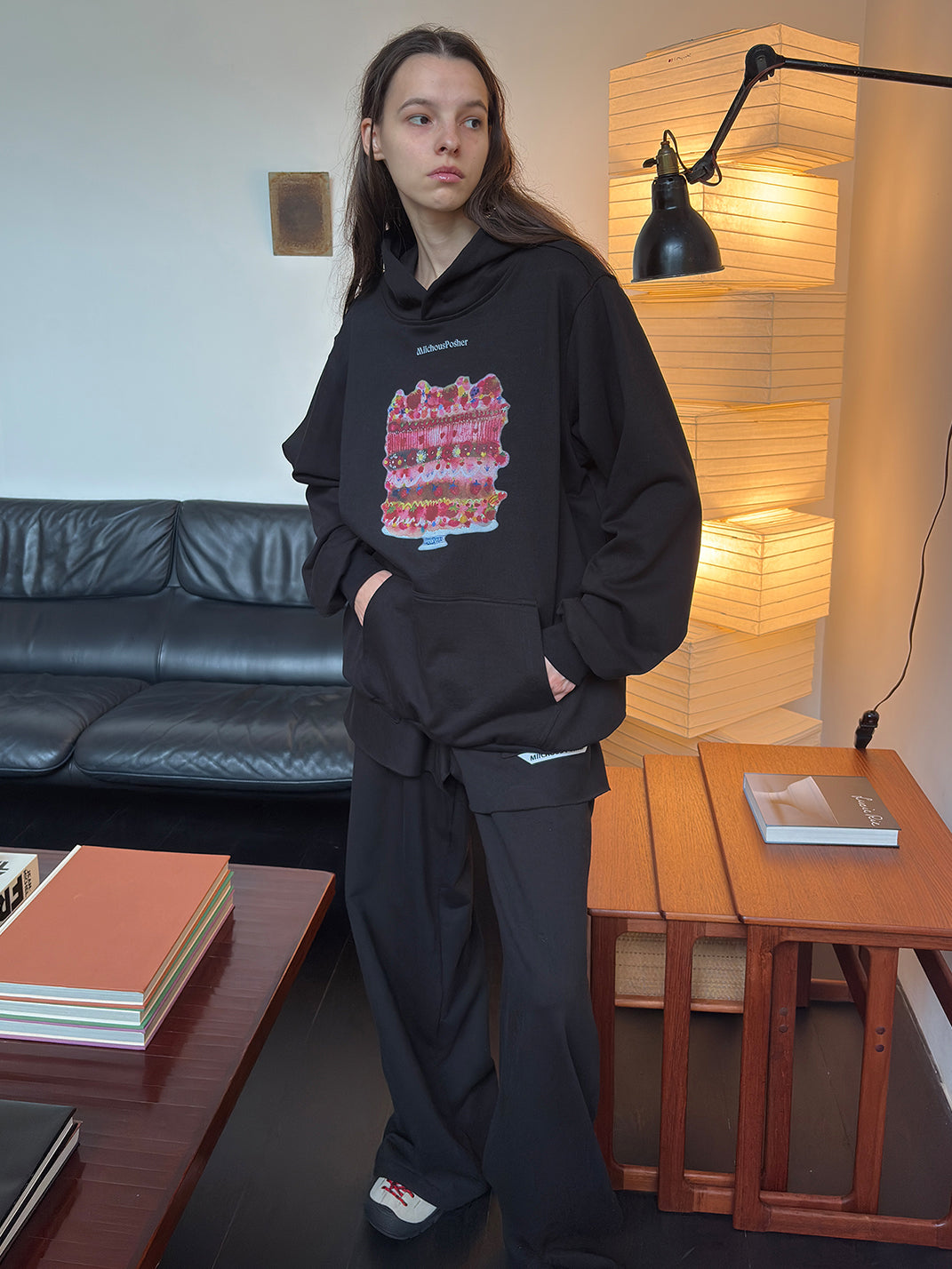 Cake Print Heavyweight Cotton Hoodie
