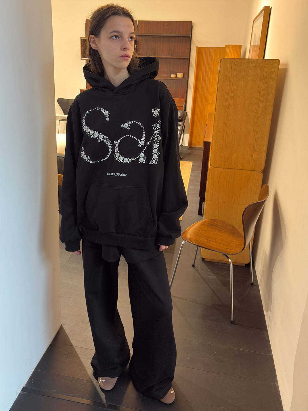 Sai Pearl Embellished Heavyweight Hoodie