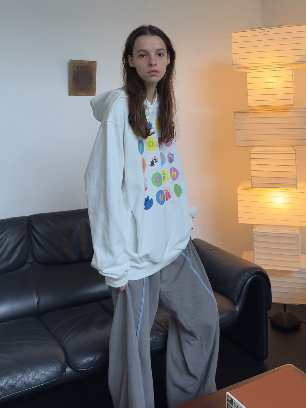 Cartoon Polka Dot Heavyweight Cotton Hoodie