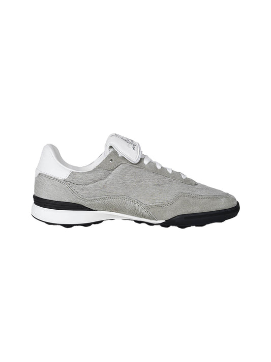 Grey Fur-Lined Platform Sneakers