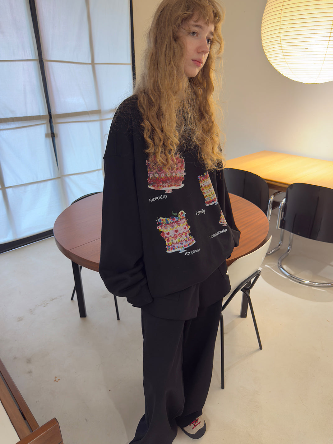 Cake Print Heavyweight Cotton Sweatshirt
