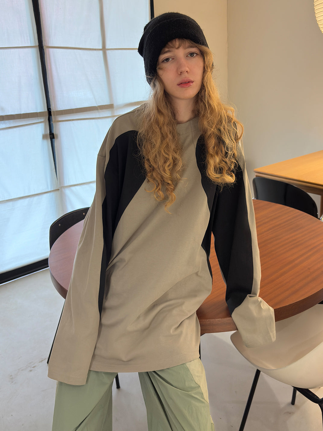 Distressed Crewneck Long Sleeve Sweatshirt