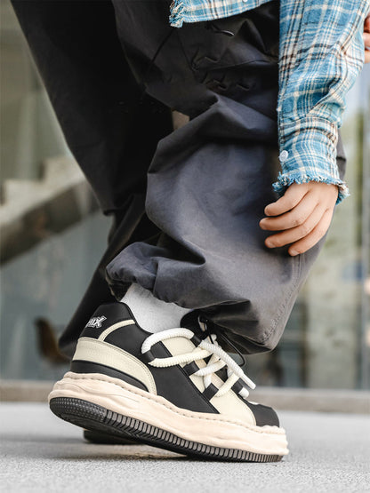 Paneled Wavy Platform Sneakers